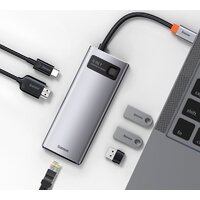 Док-станция Baseus Metal Gleam Series 6-in-1 Multifunctional USB Type C CAHUB-CW0G - Превью изображения №10 — Интернет-магазин ПроЗаказ
