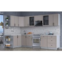 Готовая кухня Интерлиния Тренд 1.7x3.2 левая (луна/луна/бискайская сосна) - Превью изображения №4 — Интернет-магазин ПроЗаказ