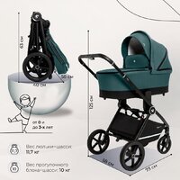 Универсальная коляска Sweet Baby Stella 2в1 (зеленый) - Превью изображения №3 — Интернет-магазин ПроЗаказ