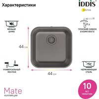 Кухонная мойка IDDIS Mate MAT44GMi77 - Превью изображения №2 — Интернет-магазин ПроЗаказ