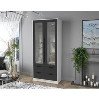 Шкаф-витрина Интерлиния Концепт КТ-ШВ2 (антрацит/белый платинум) - Превью изображения №4 — Интернет-магазин ПроЗаказ