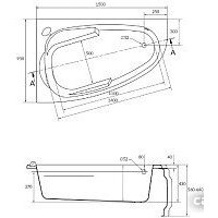 Ванна Cersanit Joanna 150x95 R (с каркасом) - Превью изображения №8 — Интернет-магазин ПроЗаказ