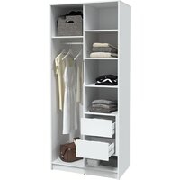 Шкаф распашной Интерлиния Концепт КТ-Ш2 (бетон/белый платинум) - Превью изображения №4 — Интернет-магазин ПроЗаказ