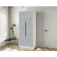 Шкаф распашной Интерлиния Концепт КТ-Ш2 (бетон/белый платинум) - Превью изображения №5 — Интернет-магазин ПроЗаказ