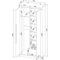 Шкаф распашной Интерлиния Концепт КТ-Ш2 (бетон/белый платинум) - Превью изображения №6 — Интернет-магазин ПроЗаказ