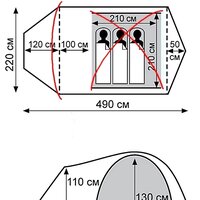 Экспедиционная палатка TRAMP Cave 3 v2 (серый) - Превью изображения №4 — Интернет-магазин ПроЗаказ