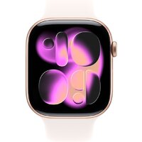 Умные часы Apple Watch Series 11 46 мм (алюминиевый корпус, розовое золото/легкие румяна, спортивный силиконовый ремешок M/L) - Превью изображения №2 — Интернет-магазин ПроЗаказ
