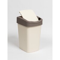 Комплект мусорных ведер Violet Tandem с подвижной крышкой 842826 (8шт, 20л, слоновая кость/шоколад) - Превью изображения №2 — Интернет-магазин ПроЗаказ