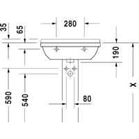 Умывальник Duravit Starck 3 60x45 (0300600000) - Превью изображения №4 — Интернет-магазин ПроЗаказ
