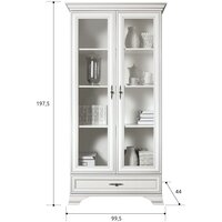 Шкаф-витрина Black Red White Kentaki S320-REG2W1S (белый) - Превью изображения №2 — Интернет-магазин ПроЗаказ