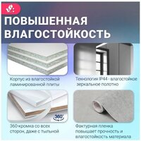  Doratiz Шкаф с зеркалом Фьорд 70 R 2711.159 (дуб бунратти/цемент) - Превью изображения №10 — Интернет-магазин ПроЗаказ