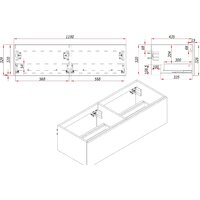  ЗОВ Тумба под умывальник Кито 120 K120LW0MRMC (белый/тростник) - Превью изображения №4 — Интернет-магазин ПроЗаказ
