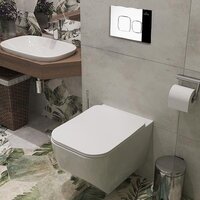 Унитаз подвесной Roxen Boro One Rimless 6 в 1 StounFix Dual Fresh 552158 (кнопка: хром) - Превью изображения №12 — Интернет-магазин ПроЗаказ