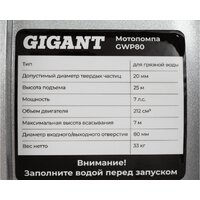 Мотопомпа Gigant GWP80 - Превью изображения №16 — Интернет-магазин ПроЗаказ