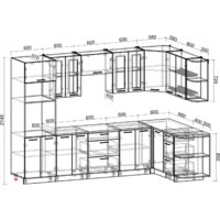 Готовая кухня Интерлиния Мила Gloss 1.68x3.0 правая (керамика/керамика/травертин серый) - Превью изображения №6 — Интернет-магазин ПроЗаказ