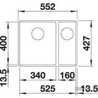 Кухонная мойка Blanco Subline 340/160-F (темная скала) - Превью изображения №2 — Интернет-магазин ПроЗаказ