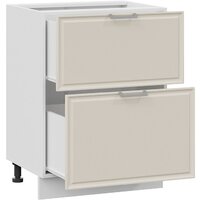 Шкаф напольный Трия Белладжио 1Н6Я2 (белый/софт панакота) - Превью изображения №2 — Интернет-магазин ПроЗаказ