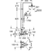 Душевая система  Grohe Tempesta Cosmopolitan 26305001 (хром) - Превью изображения №2 — Интернет-магазин ПроЗаказ