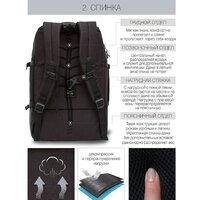 Городской рюкзак Grizzly RQ-019-21 (черный) - Превью изображения №3 — Интернет-магазин ПроЗаказ
