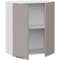 Шкаф навесной Трия Белладжио 1ВВ6 с двумя дверьми (белый/софт капучино) - Превью изображения №2 — Интернет-магазин ПроЗаказ