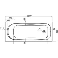 Ванна Santek Тенерифе 150x70 без гидромассажа [WH302213] - Превью изображения №2 — Интернет-магазин ПроЗаказ