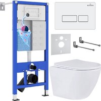 Roxen Antares в комплекте с инсталляцией StounFix Dual Fresh 6 в 1 569295 (кнопка: белый глянец)