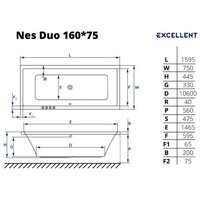 Ванна Excellent Ness Duo 160x75 (без ножек) - Превью изображения №2 — Интернет-магазин ПроЗаказ