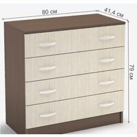 Комод Стендмебель Бася КМ-554-М 4 ящика (ясень шимо светлый-ясень шимо темный) - Превью изображения №2 — Интернет-магазин ПроЗаказ