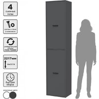 Шкаф-пенал Интерлиния Skill-21 (2) (антрацит/антрацит) - Превью изображения №3 — Интернет-магазин ПроЗаказ