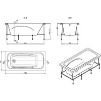 Ванна Roca Line 170x70 ZRU9302924 + ZRU9302925 - Превью изображения №6 — Интернет-магазин ПроЗаказ