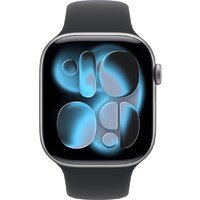 Умные часы Apple Watch Series 11 46 мм (алюминиевый корпус, космический серый/черный, спортивный силиконовый ремешок M/L) - Превью изображения №2 — Интернет-магазин ПроЗаказ