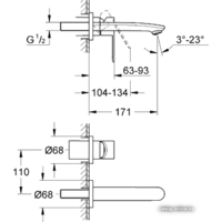 Смеситель без скрытого механизма Grohe Eurostyle Cosmopolitan 19571002 - Превью изображения №2 — Интернет-магазин ПроЗаказ
