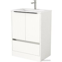 Дабер Тумба под умывальник 017 WeltWasser Deilbach 7517-60 Т17.6W.0.5Ч (белый древесный/ручка черная)