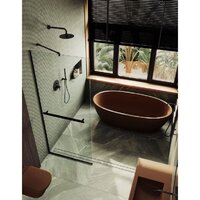 Душевая стенка MaybahGlass 195x79 MGD-726-6у (прозрачное стекло/черный) - Превью изображения №4 — Интернет-магазин ПроЗаказ
