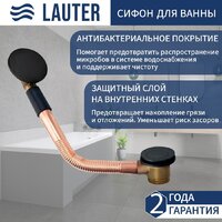 Ванна Lauter Estelle 130 21206030 (с каркасом и сифоном 21Y11021 матовый черный) - Превью изображения №2 — Интернет-магазин ПроЗаказ