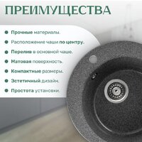 Кухонная мойка Saniteco Linea (графит) - Превью изображения №4 — Интернет-магазин ПроЗаказ