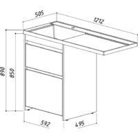  Belux Тумба под умывальник Ока Н 60-02 (31 бетон Чикаго светло-серый) - Превью изображения №3 — Интернет-магазин ПроЗаказ