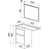  Belux Тумба под умывальник Ока Н 60-02 (31 бетон Чикаго светло-серый) - Превью изображения №4 — Интернет-магазин ПроЗаказ