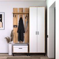 Шкаф распашной Кастанье Кантри ШК 90.2 (белый/дуб крафт) - Превью изображения №6 — Интернет-магазин ПроЗаказ