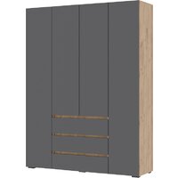 Стендмебель Хелен ШК 05 с ящиками (серый графит 0162/дуб крафт золотой)