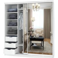 Кортекс-мебель Сенатор ШК12 Классика зеркало (белый)