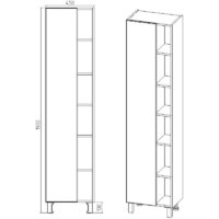  Viant Шкаф-пенал Бостон VBOS450G-PEN - Превью изображения №4 — Интернет-магазин ПроЗаказ