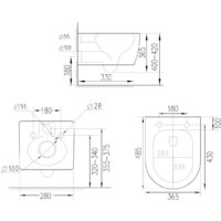 Унитаз подвесной Roxen Antares Tornado в комплекте с инсталляцией StounFix Dual Fresh 6 в 1 868580 (кнопка: сатин матовая) - Превью изображения №7 — Интернет-магазин ПроЗаказ