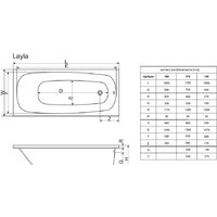 Ванна Excellent Layla 170x75 (с ножками) - Превью изображения №4 — Интернет-магазин ПроЗаказ