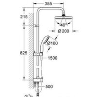 Душевая система  Grohe New Tempesta 200 124410 - Превью изображения №2 — Интернет-магазин ПроЗаказ