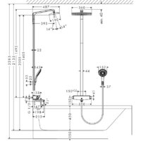 Душевая система  Hansgrohe Raindance Select 360 Showerpipe для ванны (27113000) - Превью изображения №2 — Интернет-магазин ПроЗаказ