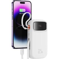 Внешний аккумулятор Baseus Qpow2 Dual-Cable Digital Display Fast Charge Power Bank 22.5W 20000mAh (белый) - Превью изображения №3 — Интернет-магазин ПроЗаказ