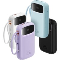 Внешний аккумулятор Baseus Qpow2 Dual-Cable Digital Display Fast Charge Power Bank 22.5W 20000mAh (белый) - Превью изображения №9 — Интернет-магазин ПроЗаказ