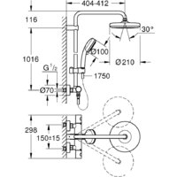 Душевая система  Grohe Tempesta Cosmopolitan System 210 27922001 - Превью изображения №7 — Интернет-магазин ПроЗаказ