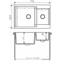 Кухонная мойка Polygran Brig-772 (песочный 302) - Превью изображения №2 — Интернет-магазин ПроЗаказ